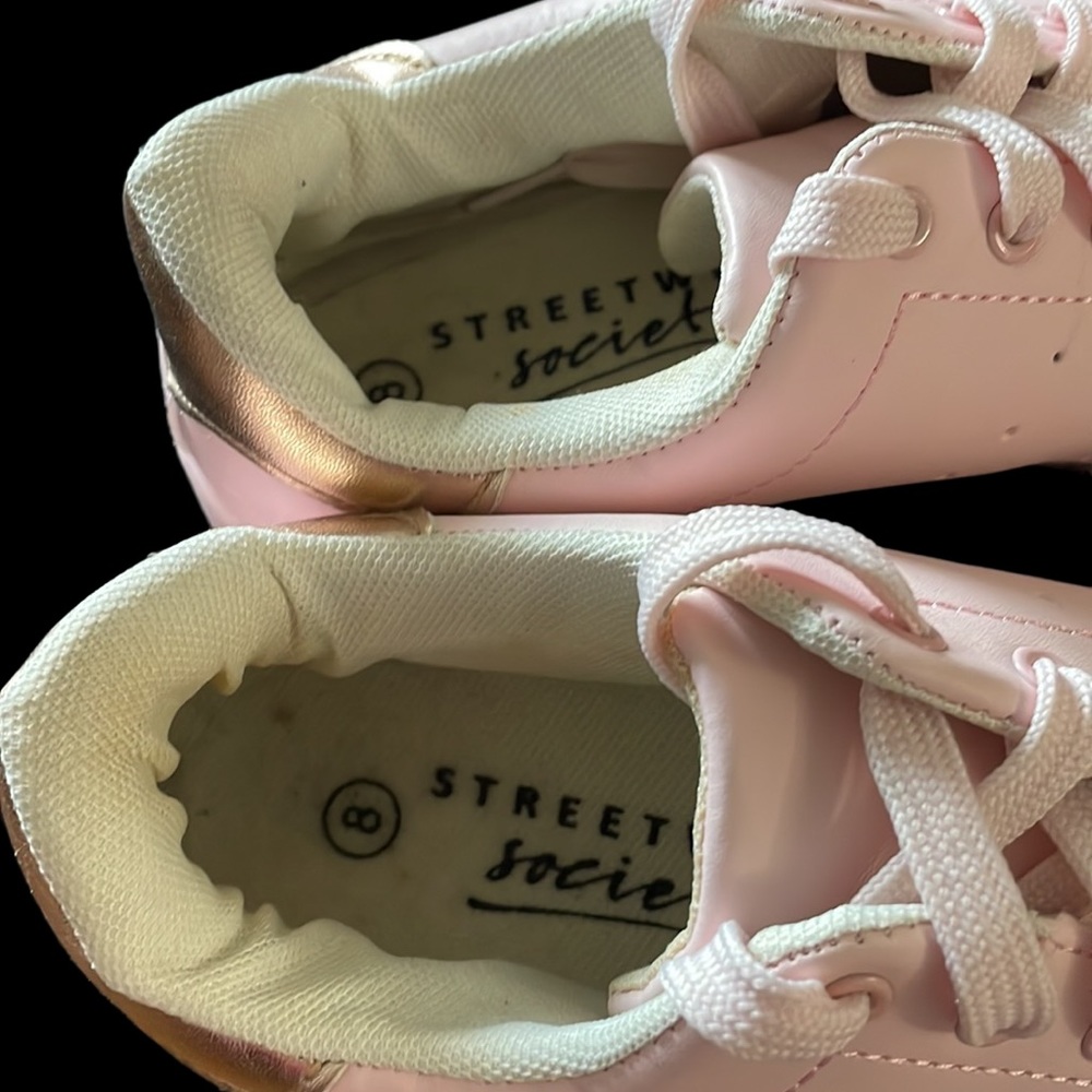 Streetwear Society Light Pink and Rose Gold Lace Up Women’s Sneaker Size 8 - Picture 9 of 13